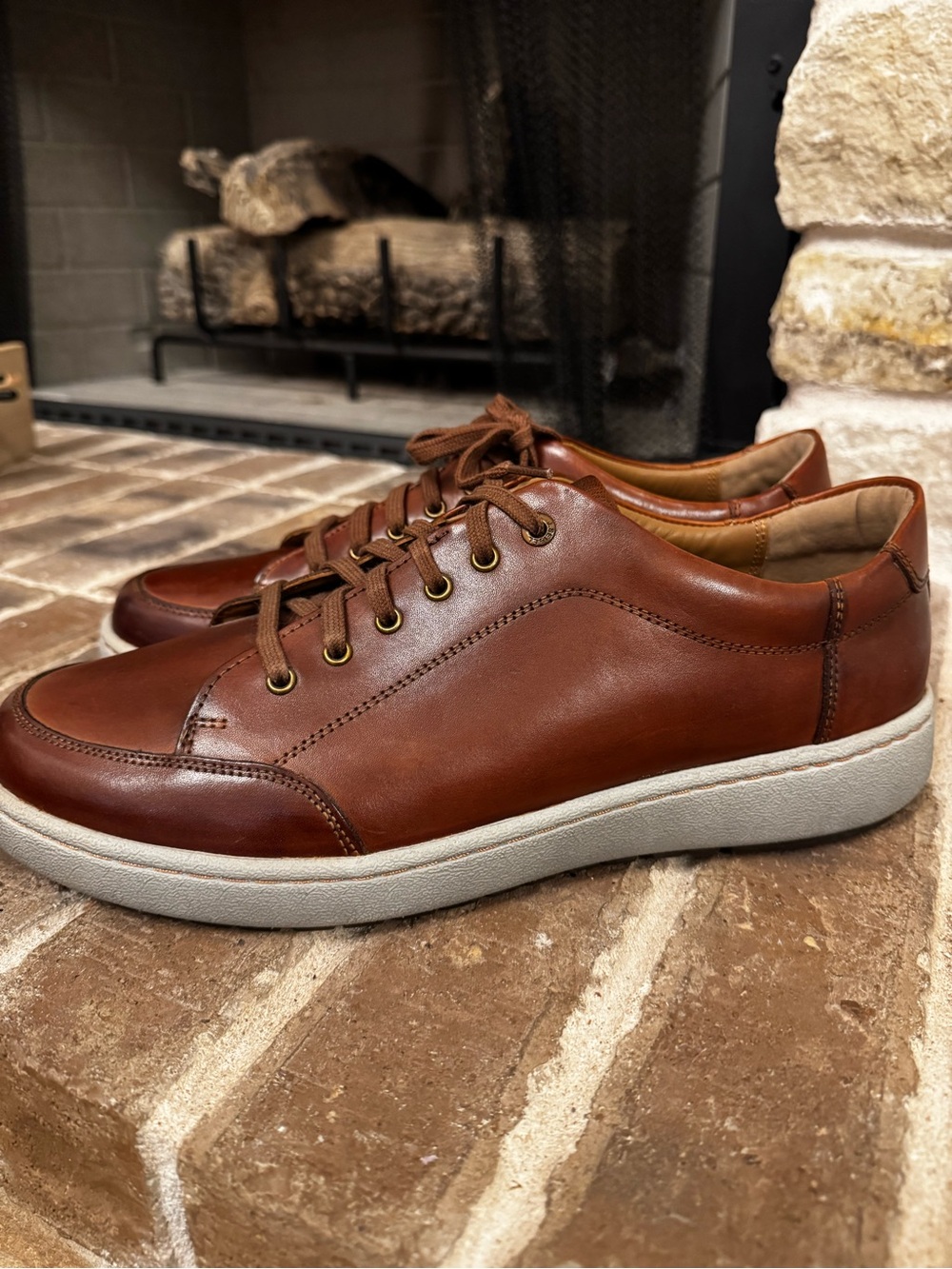 Josef Seibel Men's Brown‎ Leather Lace-Up Sneakers